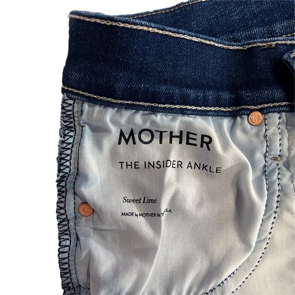 Mother Denim Insider Ankle Mid-Rise Jeans, Sweet Lime, 26 - Picture 9 of 10